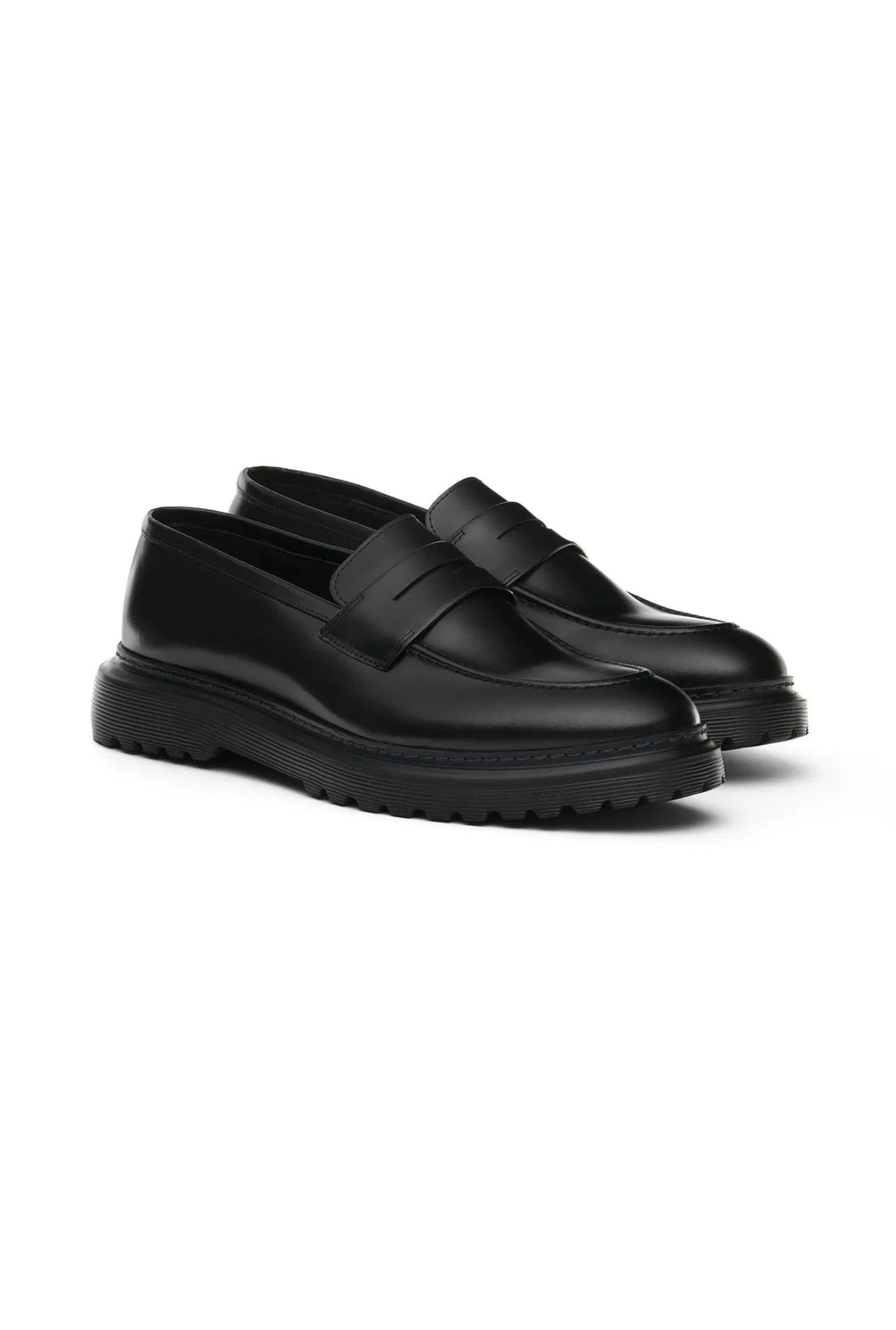 Penny loafers beige black